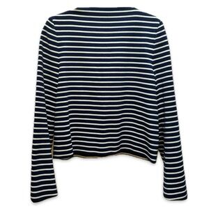 Maison Margiela navy/cream striped high-neck top, medium NWT